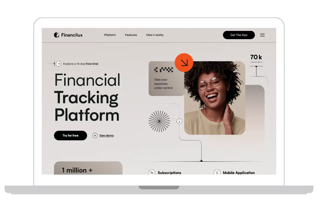Web design of a financial tracking platform shown on a laptop, made by the top rated web design agency in Fresno & Visalia, CA