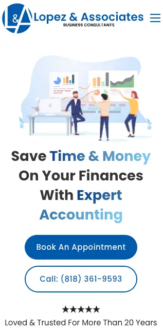 Website mobile design for an accounting firm, made by the top rated web design agency in Fresno & Visalia, CA